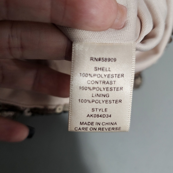 Chelsea & Violet Rose Gold Sequin Bodyxon Holiday Cocktail Dress Womens Medium - Picture 5 of 5